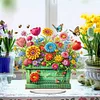 (US Only)Acrylic Special Shape Flower Pot Diamond Painting Desktop Ornaments for Office