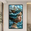 Silhouette Ocean Girl-11CT Stamped Cross Stitch 40*70cm/15.75*27.56in(Big Size) tapestrymarket