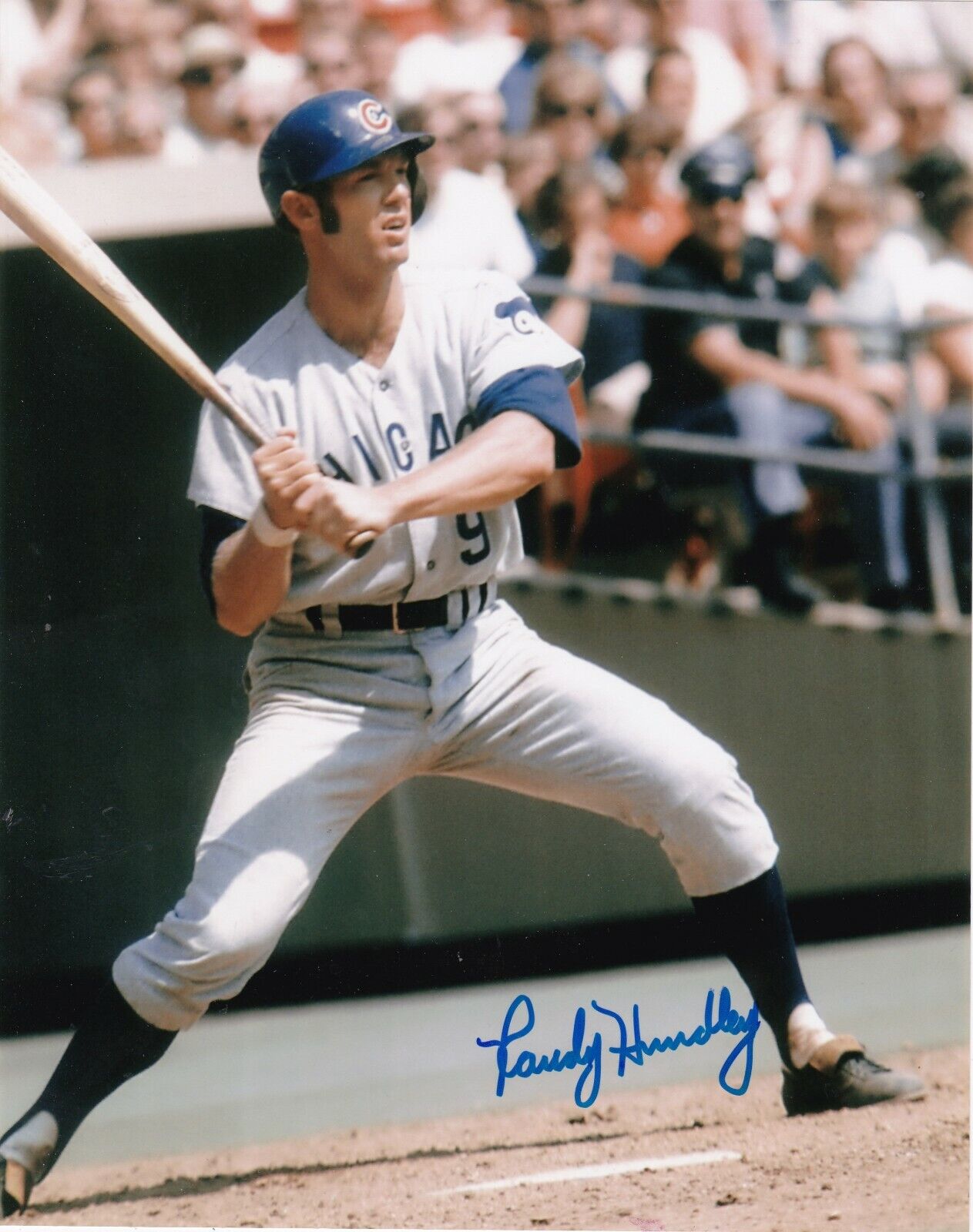 RANDY HUNDLEY CHICAGO CUBS ACTION SIGNED 8x10