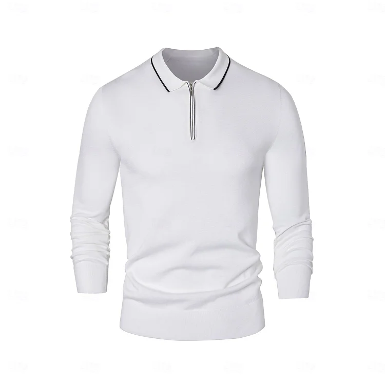 Linen-Silk Quarter Zip Pullover Sweater QueenFunky