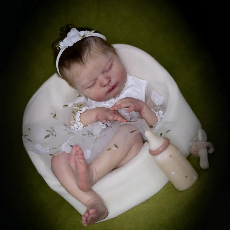  [Heartbeat & Sound] 20" Lifelike Reborn Girl Baby Doll Named Sleader with Painted Hair, Gifts For Kids - Reborndollsshop®-Reborndollsshop®