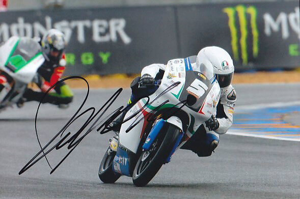 ROMANO FENATI Signed Moto3 TEAM ITALIA FMI Colour Photo Poster painting