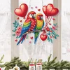 (US Only)2D Flat DIY Valentines Day Bird Diamond Art Pendant Window Hanging Art for Home