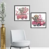 2Pack Pink Car Animals-Crystal Rhinestone Diamond Painting(30x30cm)