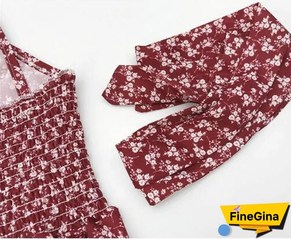 Women Fashion Backless Summer Long Dress Floral Printed Spaghetti Strap Bohemian Maxi Dresses