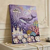 DIY Pearl Painting Shark Jellyfish for Home Wall Decor with Frame(40x30cm)