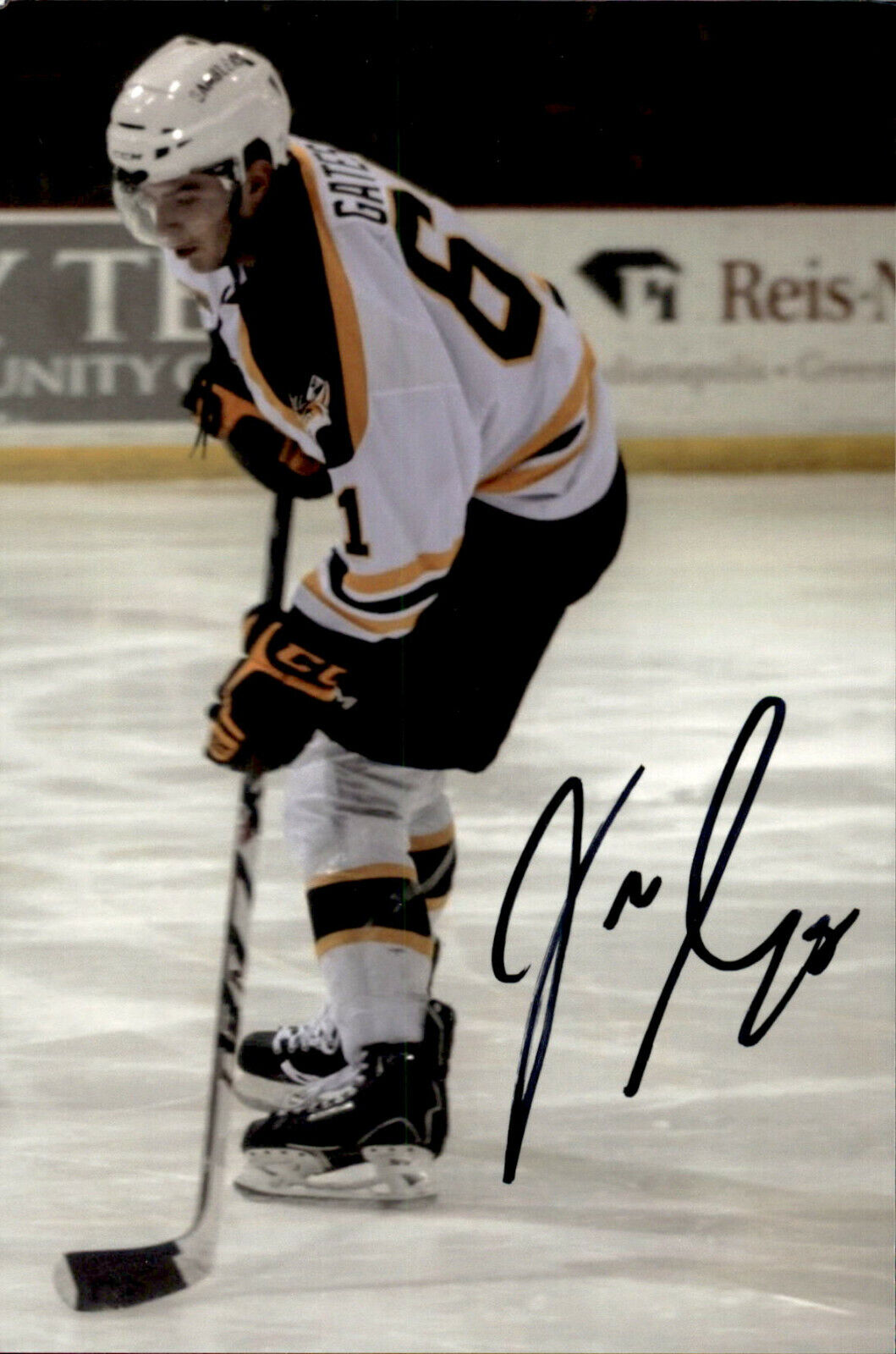 Brent Gates Jr. SIGNED 4x6 Photo Poster painting GREEN BAY GAMBLERS / ANAHEIM DUCKS