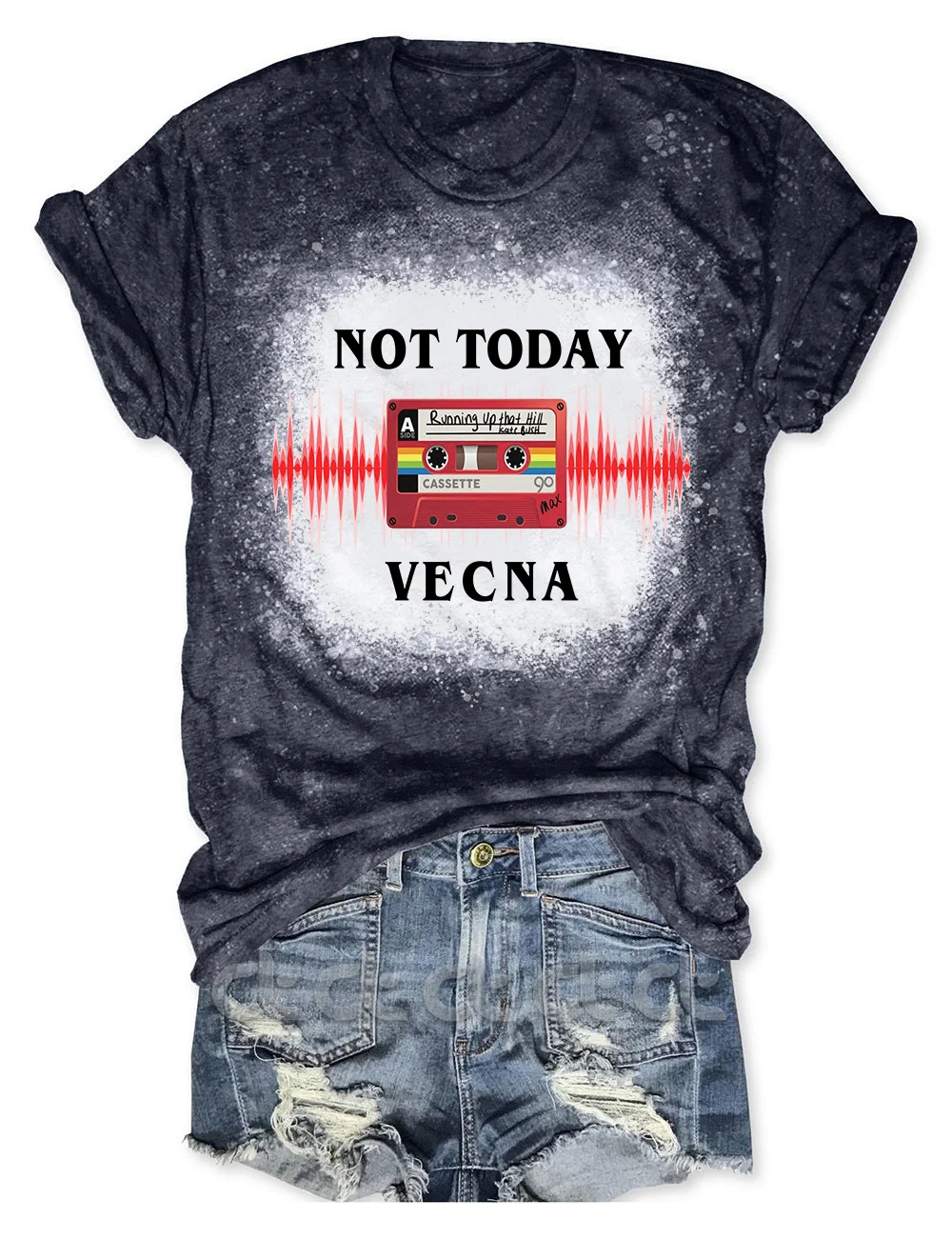 Not Today Vecna Stranger Things Bleached T-Shirt