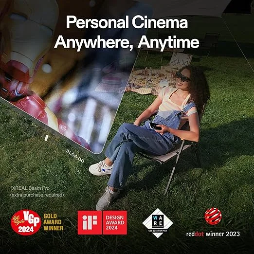 Ochelarii AR F0 XREAL Air 2 Pro | FOV 46&deg;, afișaj HD de 130&rdquo; la 120Hz, culori reale, sunet cinematografic și confort pe tot parcursul zilei. Compatibili cu iPhone 16/15, Steam Deck, ROG, Mac, PC, Android și iOS.