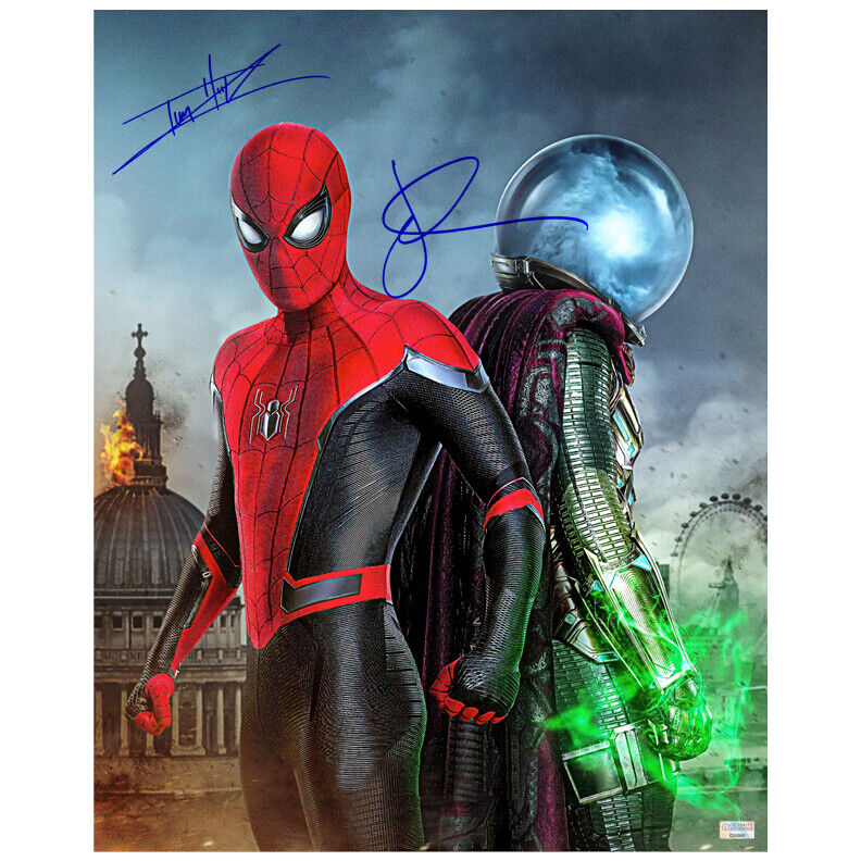 Tom Holland, Jake Gyllenhaal Autographed Spider-Man Far From Home 16x20 Photo Poster painting