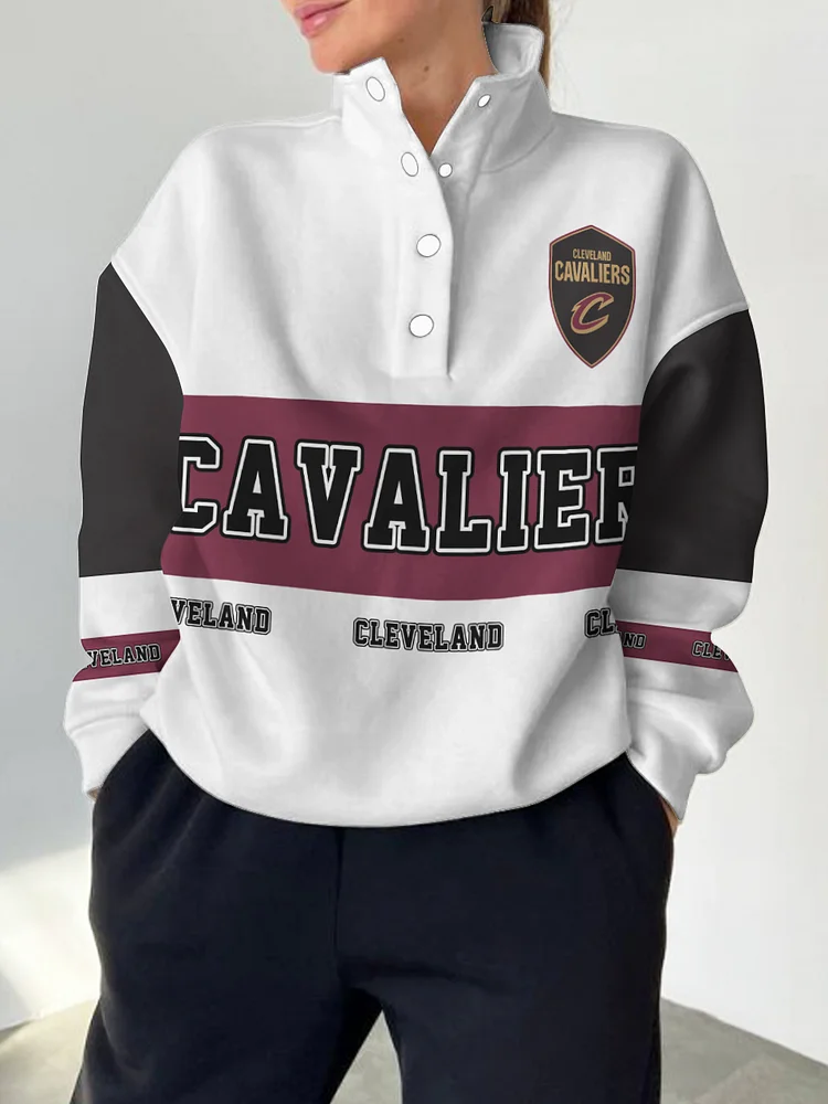 Cleveland Cavaliers  2025 New Design Casual Snap Mockneck Pullover