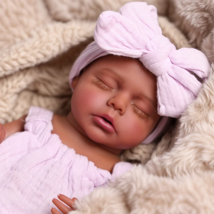 Babeside Sleeping Reborn Baby Lucy 12" African American Little Infant Girl Emotional Comfort Companion