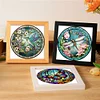 (US Only)4pcs Full Embroidery Cotton Thread 18CT Print Stained Glass Cross Stitch 20x20cm