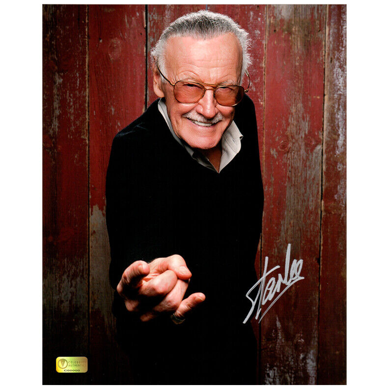 Stan Lee Autographed Web Slinger 8x10 Photo Poster painting