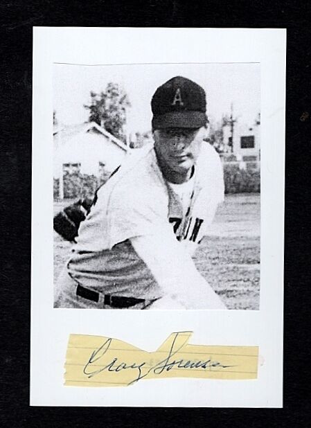 1962 PCL SALT LAKE BEES CRAIG SORENSON AUTOGRAPHED CUT W/ Photo Poster painting-(d.2012)