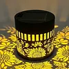 Solar Elegant Flower Wall Lights Waterproof Decorative Pathway Light 7-Color Changing Metal Projector Lamps for Backyards/Patio/Porch