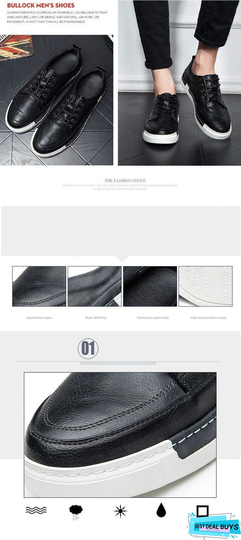 Casual Shoes Men Fashion Vintage Shoes Brown Brand Male Shoes Genuine Leather Men's Leisure Shoes