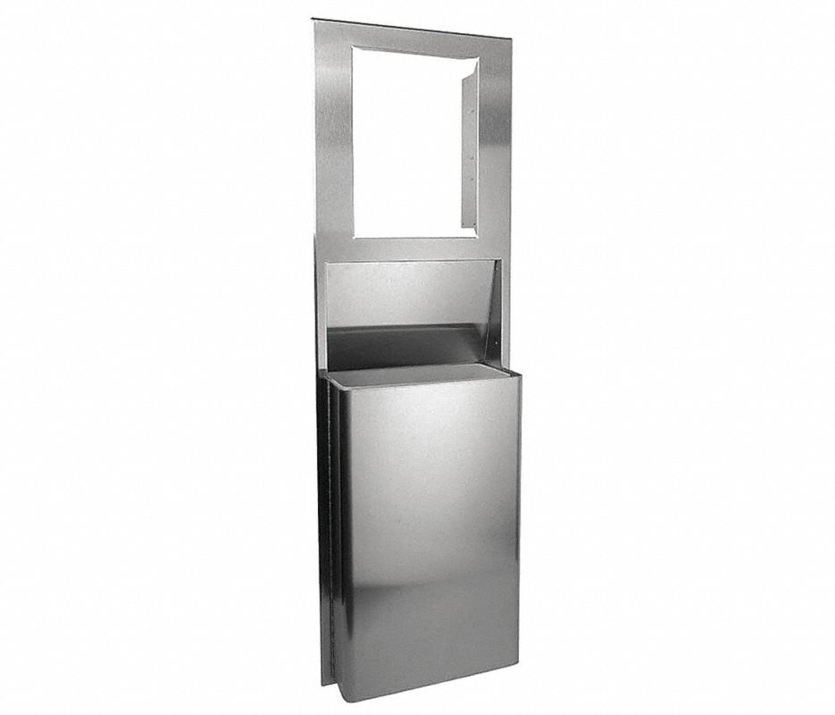 Custom Trash Can,Stainless Steel,12 gal.