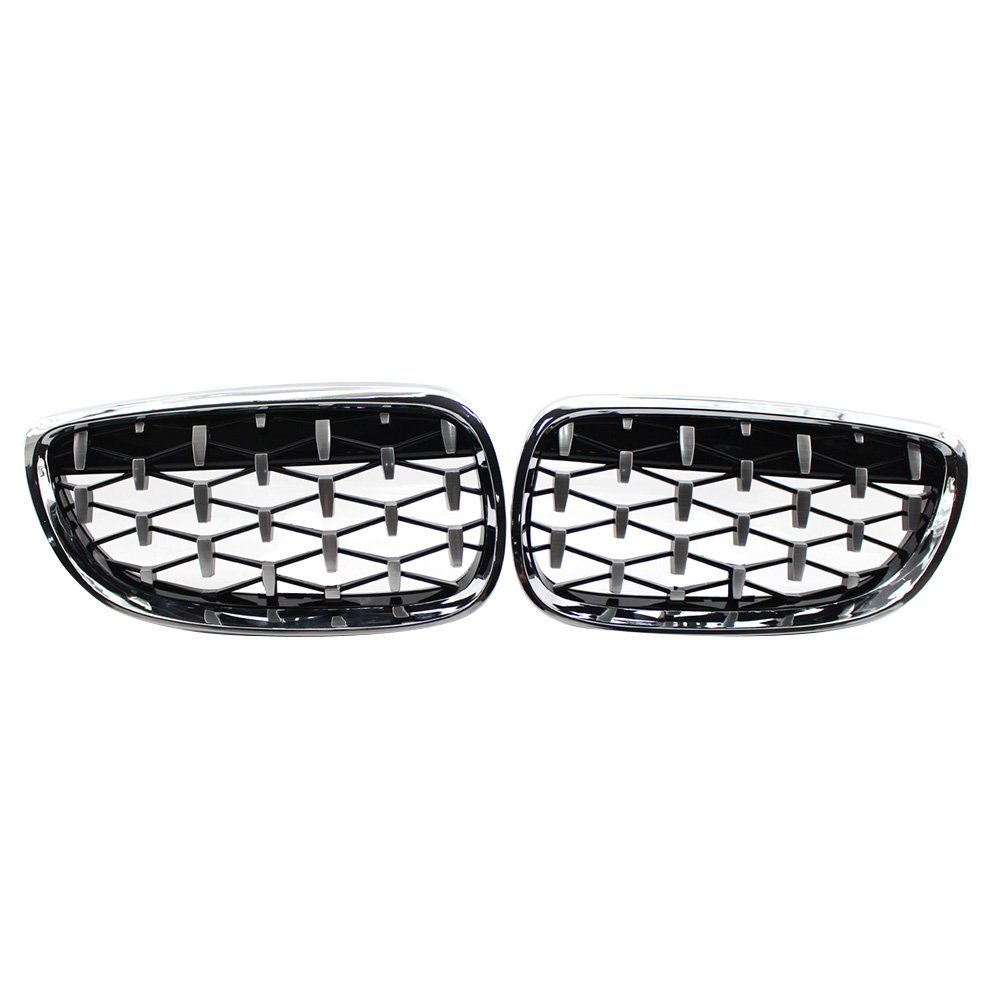 

1 Pair Diamond Kidney Grill Grilles for BMW E92 3 Series 2006-2009 Chrome, 501 Original