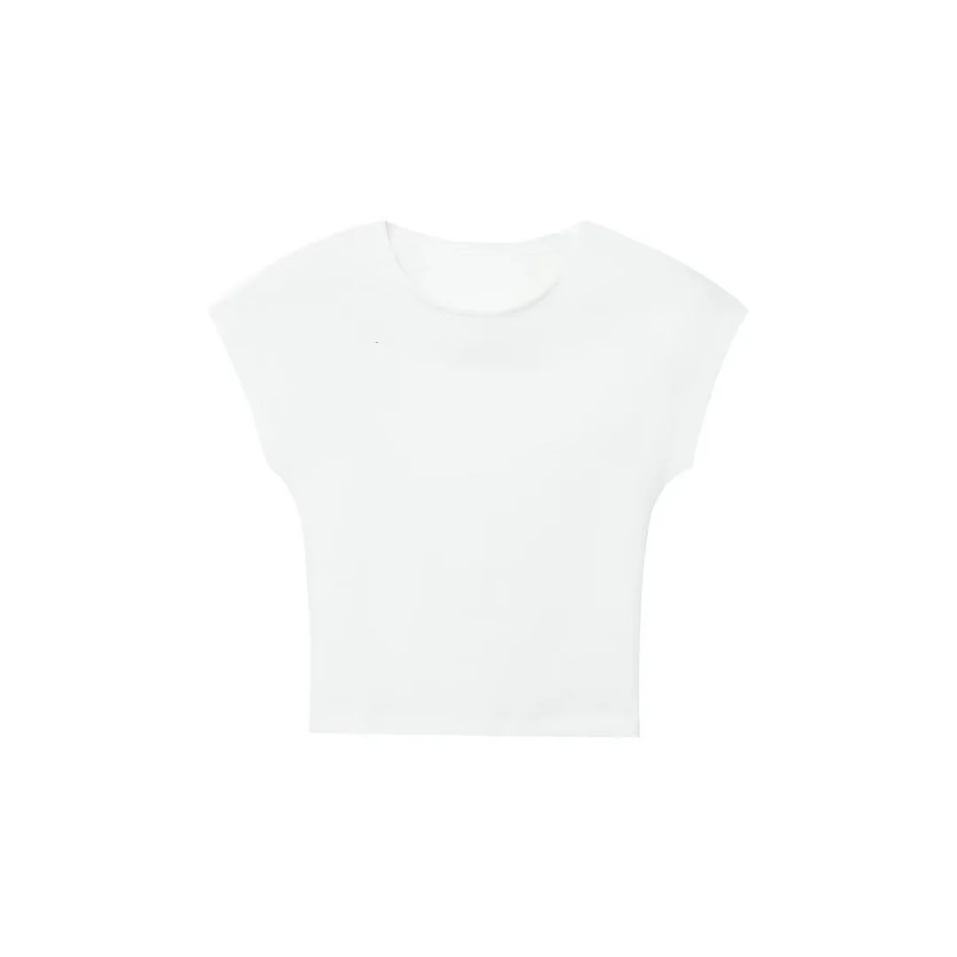 Nigikala Nigikala Summer New Women's Multi-Colored Self-Repair Micro-Sleeveless Design Top T-Shirt