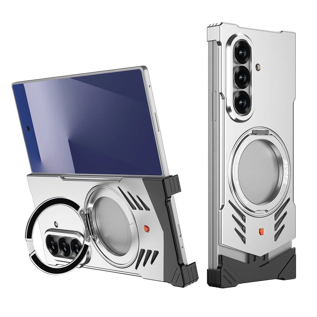 Samsung Zfold7 foldable metal phone case 360 ​​degree rotating bracket heat dissipation protective cover Fold7