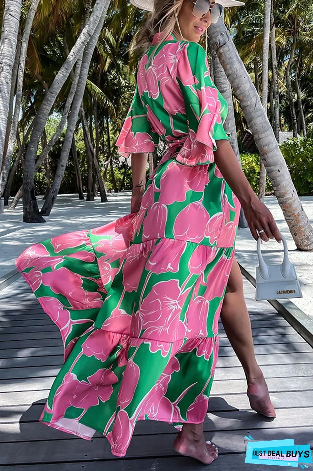 Sunshiny Days Floral Button Cover Up Maxi Dress