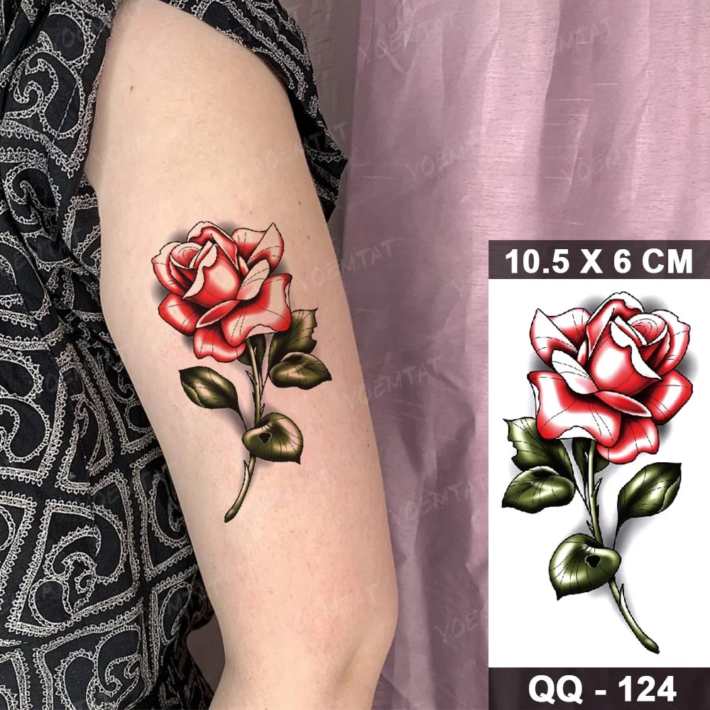 Transfer Temporary Tattoo Stickers Butterfly Flower Realistic Sexy Flash Tatoo Women Men Arm Waist Line Body Art Fake Tatto Cool