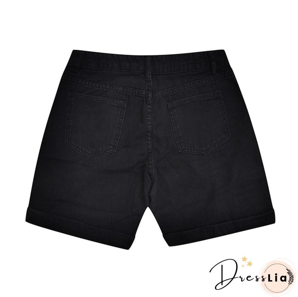 Women Summer Denim Shorts Button Pocket Blue Jeans Shorts feminino Short Pants