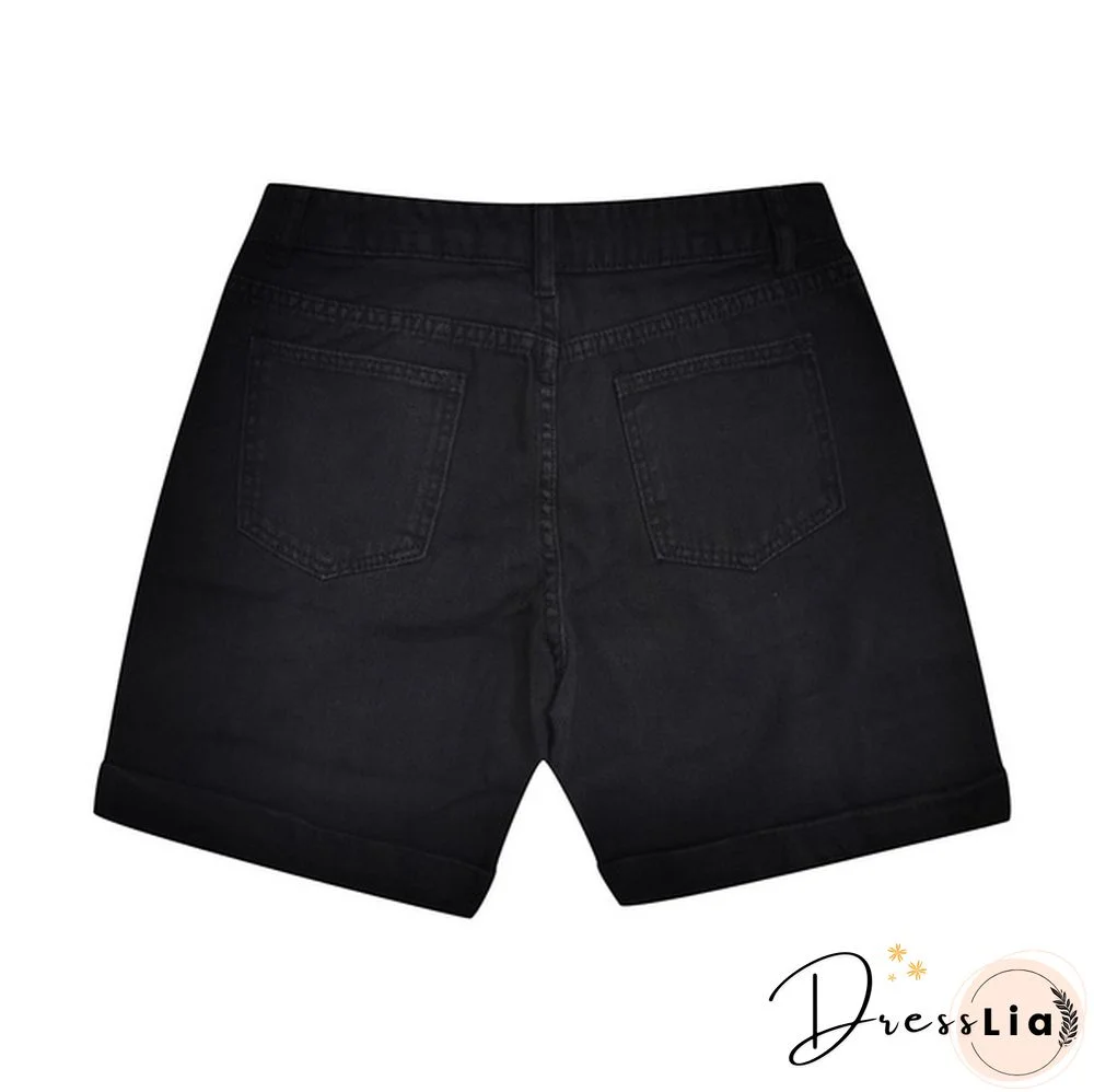 Women Summer Denim Shorts Button Pocket Blue Jeans Shorts feminino Short Pants