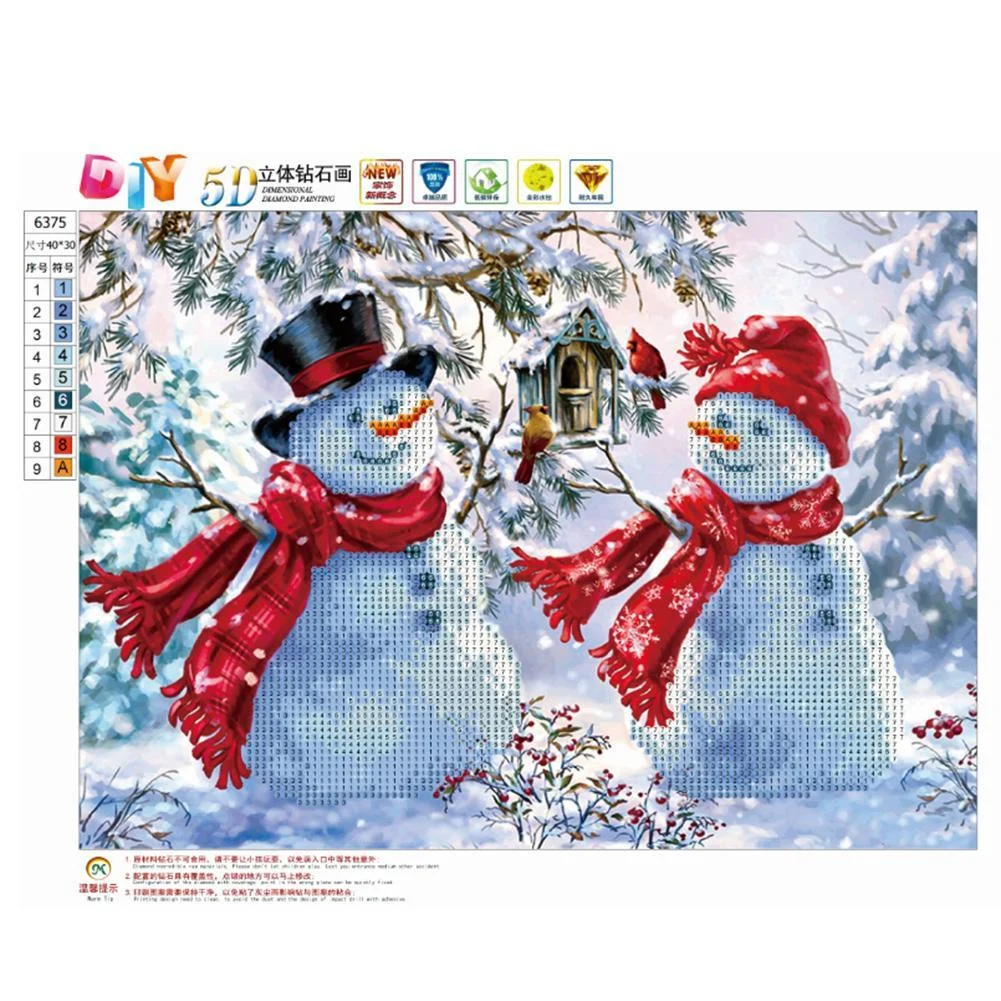 Diamond Painting - Partial Round Drill - Christmas Snowman(30*40cm)