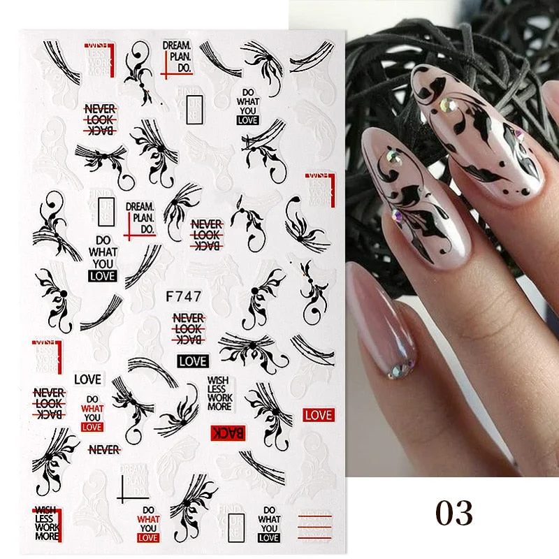 Dandelion Flower 3D Nail Stickers Women Face Abstract Butterfly Image Sexy Girl Christmas Slider Design Polish Nails Art Decals-Nail Inspo