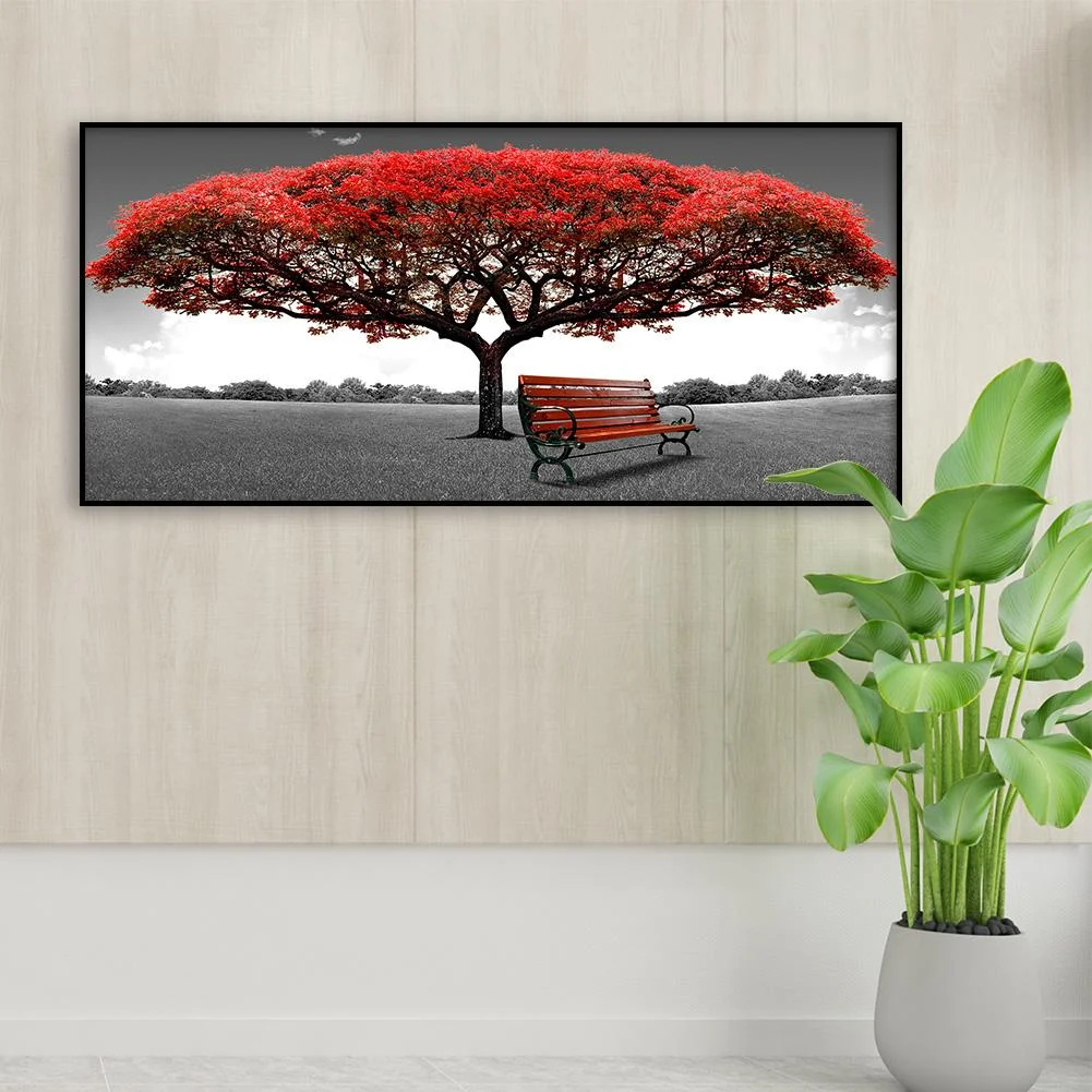 Diamond Painting - Full Round Drill - Red Tree(80*40cm)