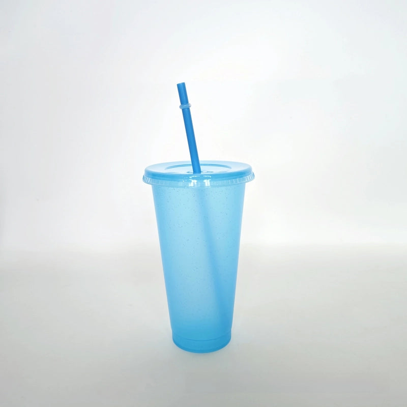 Factory Straight Out Of Cross-border Explosions Large Capacity 710ml Creative Pp Plastic 15 Color Glitter Sipper Cup Logo