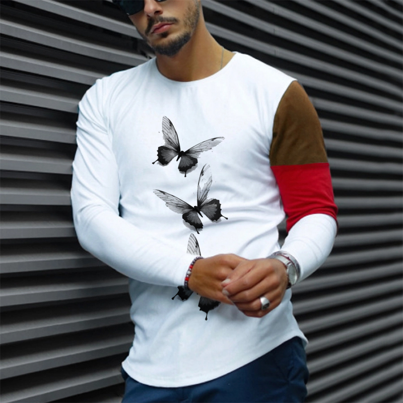 Mens fashion printed casual T-shirt