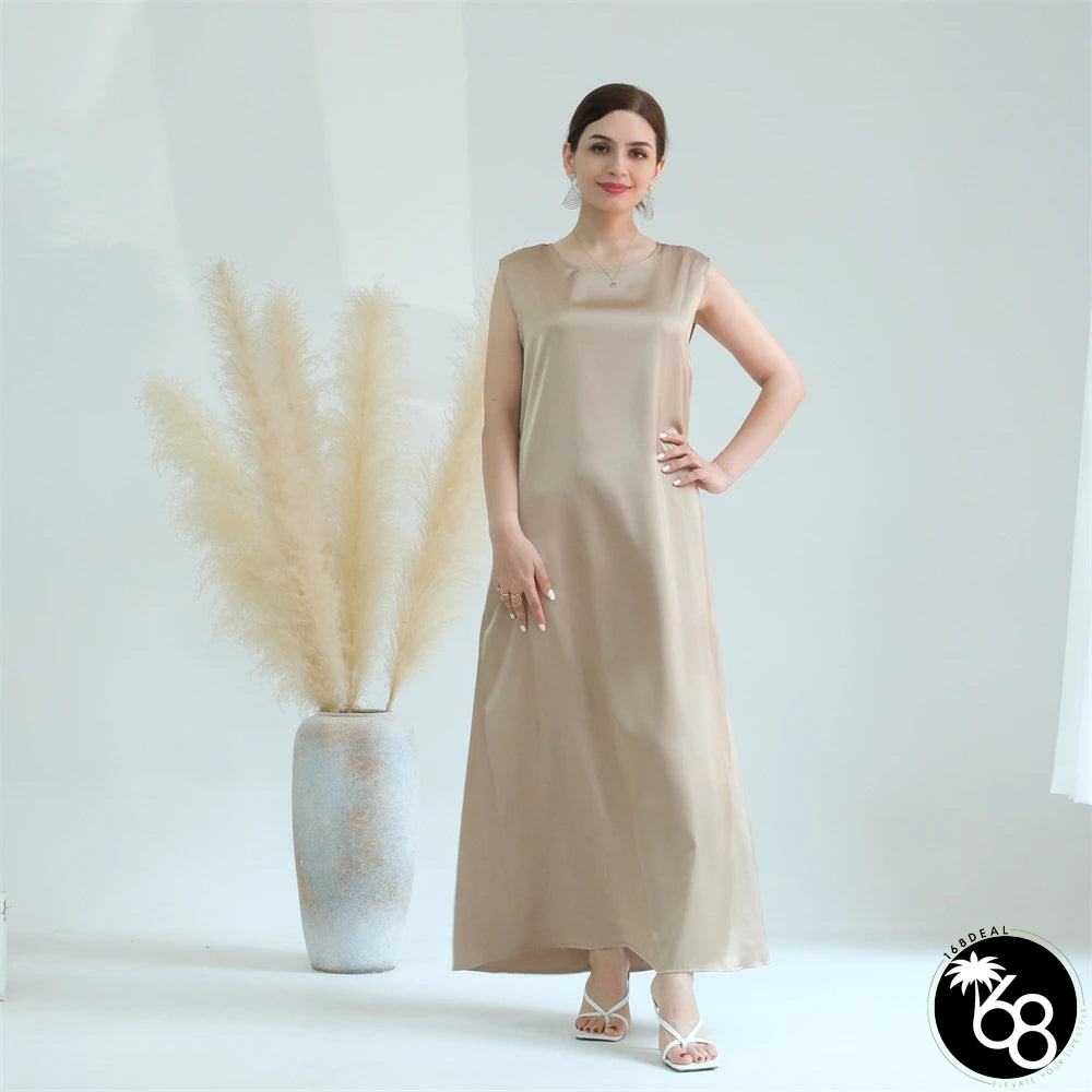 Women's Arabian Polyester Sleeveless Solid Pattern Casual Dresses | 168DEAL