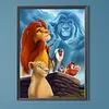 Figure de dessin anim&eacute; Lion Full DIY 5D rond &agrave; points diamants peintures arts plastiques pour adultes d&eacute;coration murale maison en cristal diamant kits de peinture 15,74x21,65 pouces