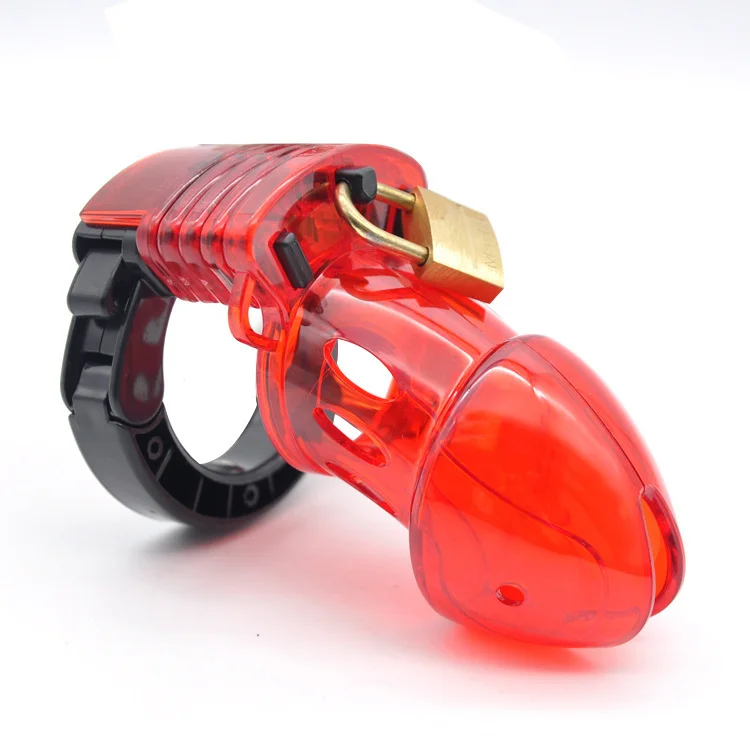 Red Jacked Adjustable Locking Male Cock Cuff Chastity Device Weloveplugs