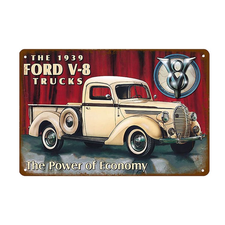 The 1939 Ford V-8 Trucks - Vintage Tin Signs/Wooden Signs - 7.9x11.8in & 11.8x15.7in