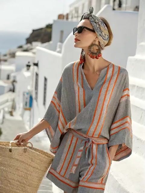 Women'S Striped Belted Jumpsuit