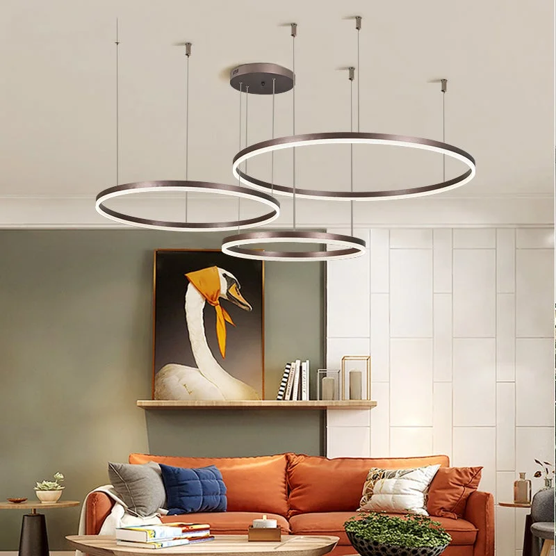 Black/Coffee Color Modern Led Pendant Lights For Living Room Dining Room Acrylic Aluminum Body LED Pendant Lamp Lighti