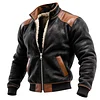 Men's Vintage Winter Leather Jacket With Fleece Lining by Inlyline