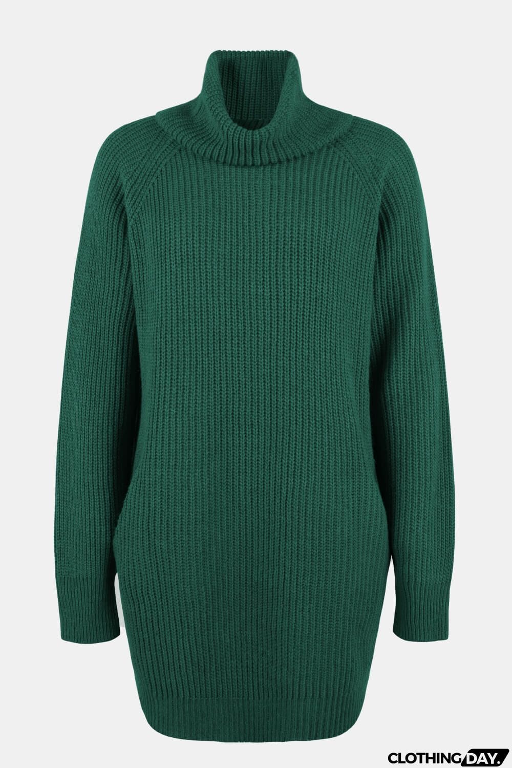 Turtleneck Sweater Dress with Pockets