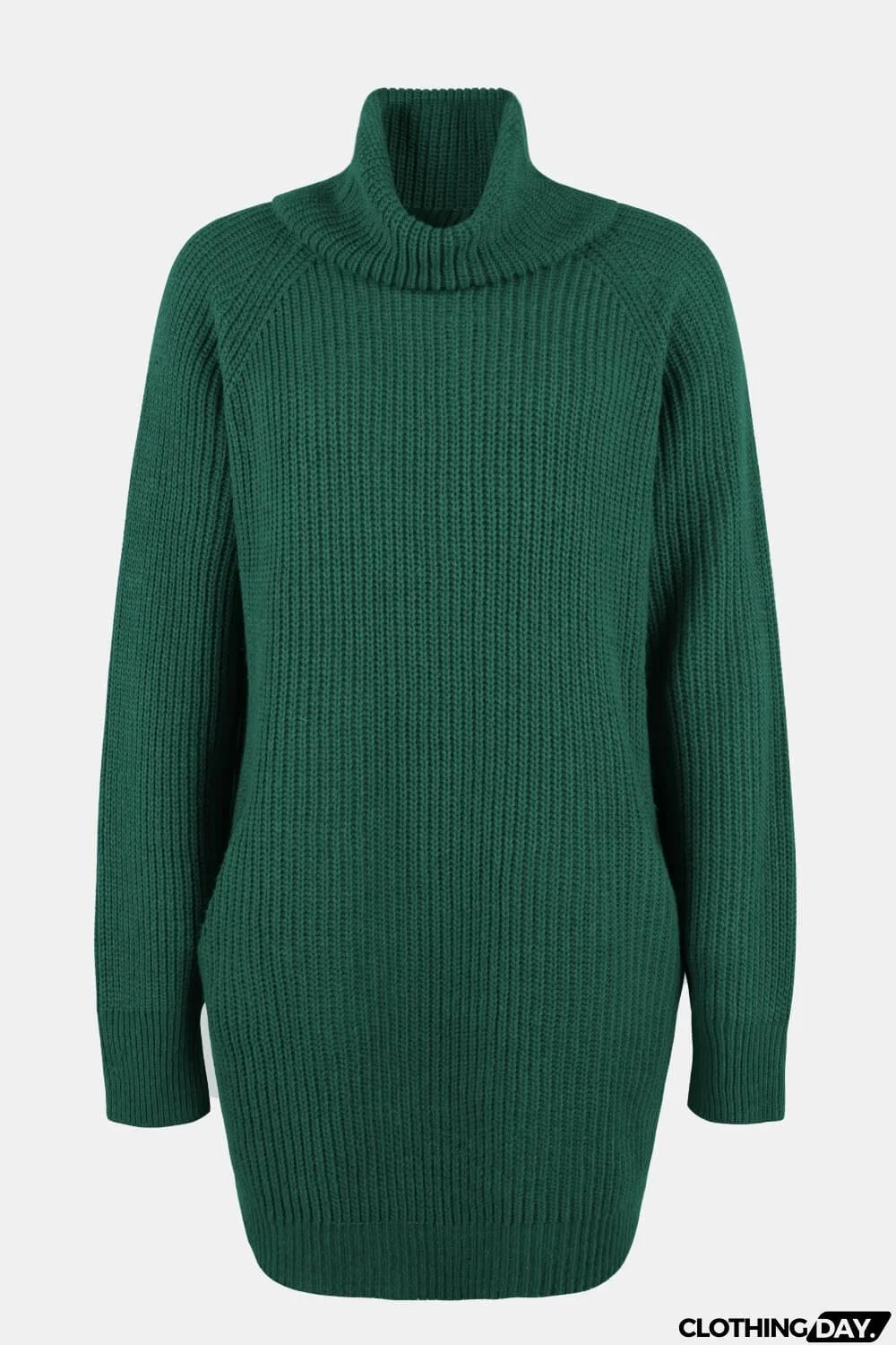 Turtleneck Sweater Dress with Pockets