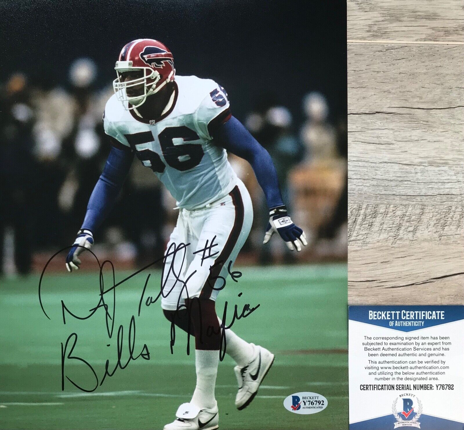 BILLS MAFIA!!! Darryl Talley Signed Buffalo Bills 8x10 Photo Poster painting #1 Beckett BAS