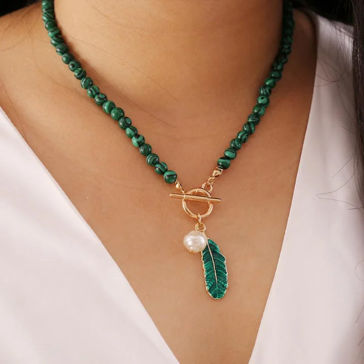 Natural Malachite Calm Necklace Bracelet