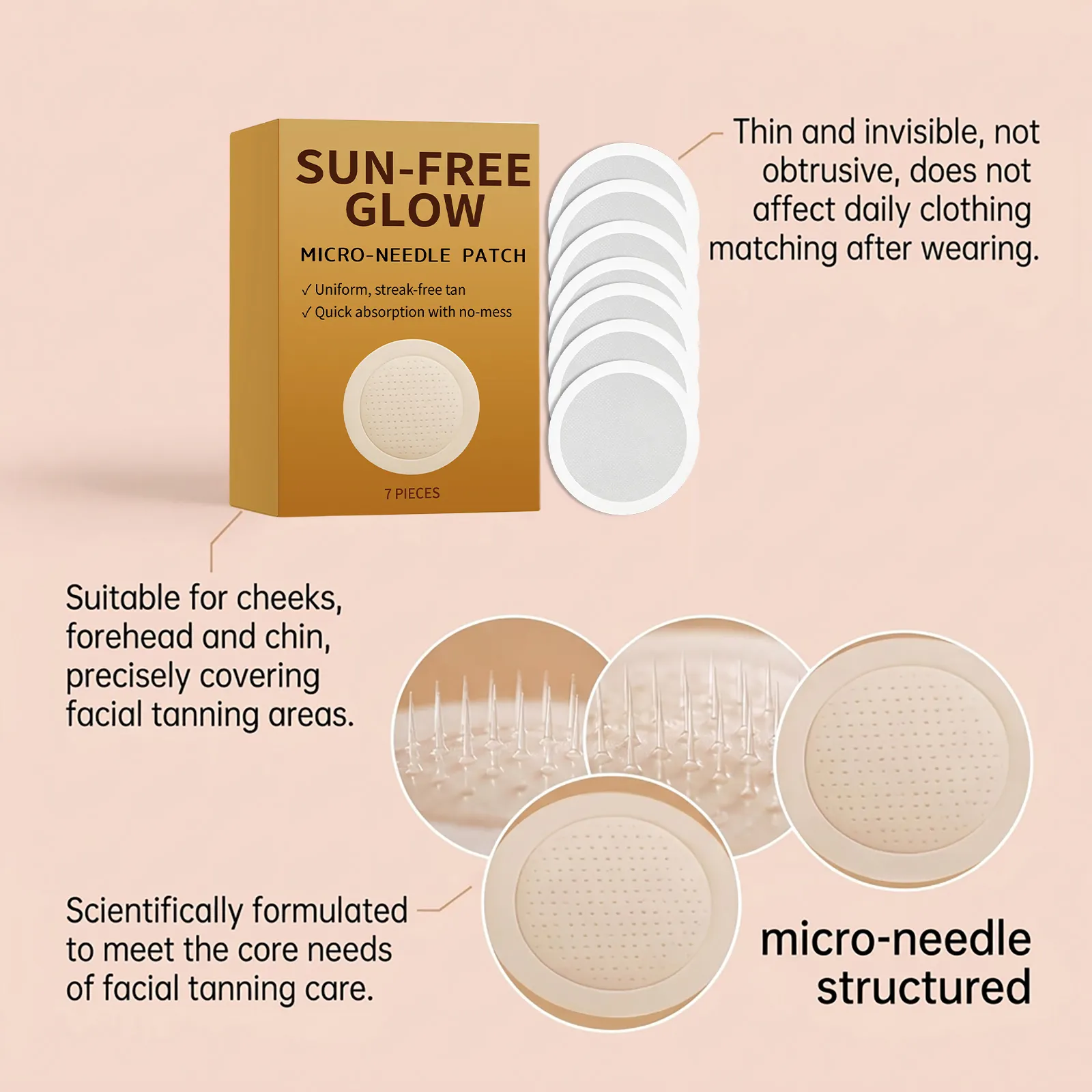 Targeted facial tanning patch