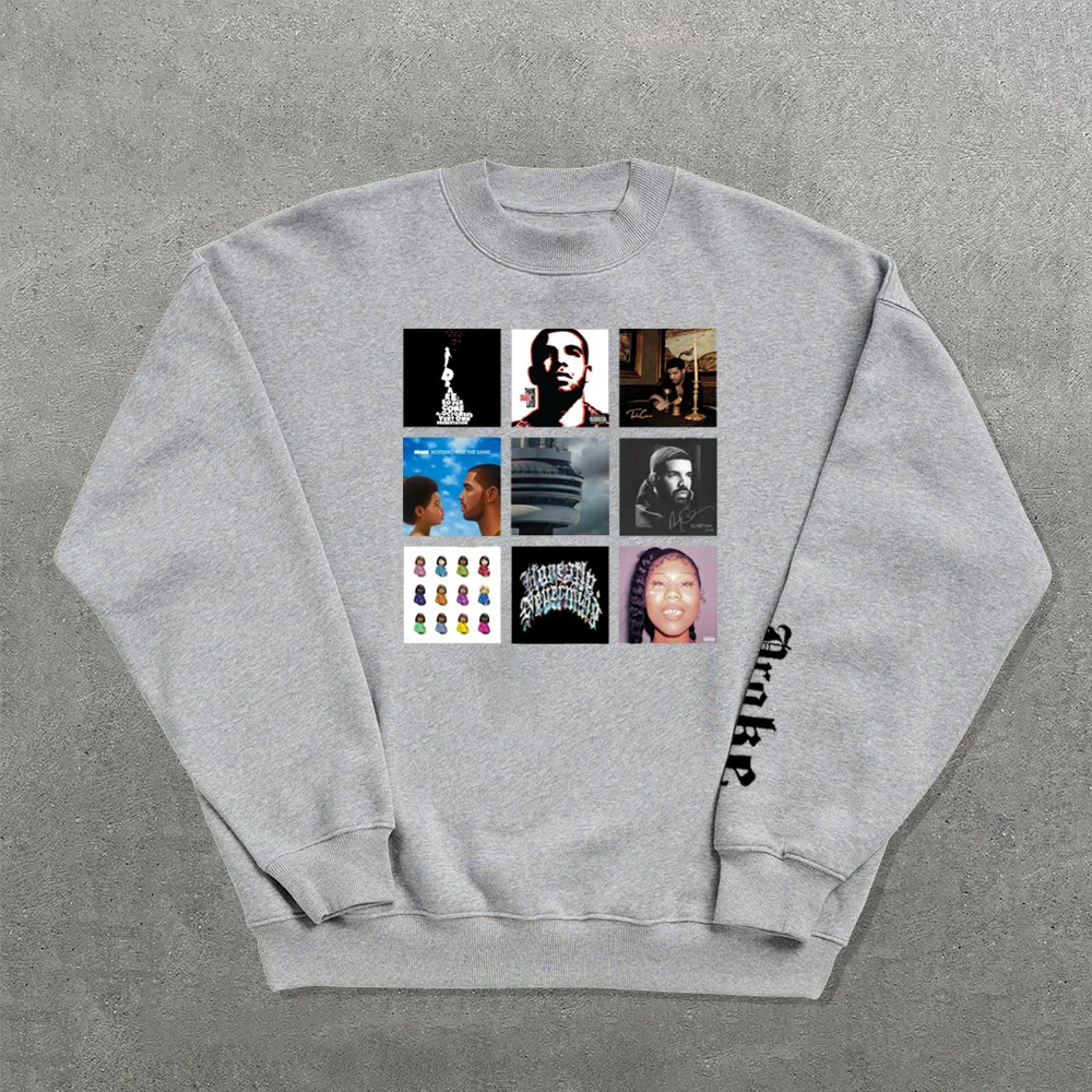 Fashion Drake Printed Crew Neck Sweatshirt