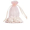 10 Pack | 5"x7" Blush/Rose Organza Drawstring Wedding Party Favor Gift Bags