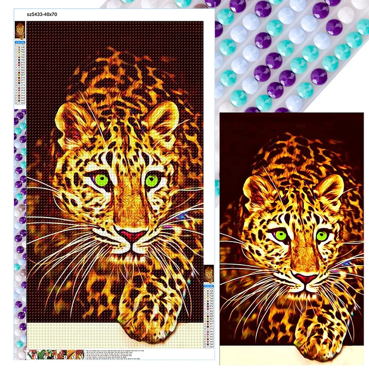 Tiger Outside The Frame 40*70CM (Canvas) Full Round Drill Diamond Painting gbfke