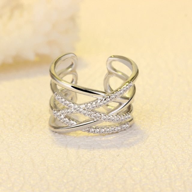 YOY-Korean Style 925 Sterling Silver Opening Rings